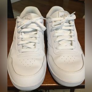 Mens white leather low Reebok sneakers